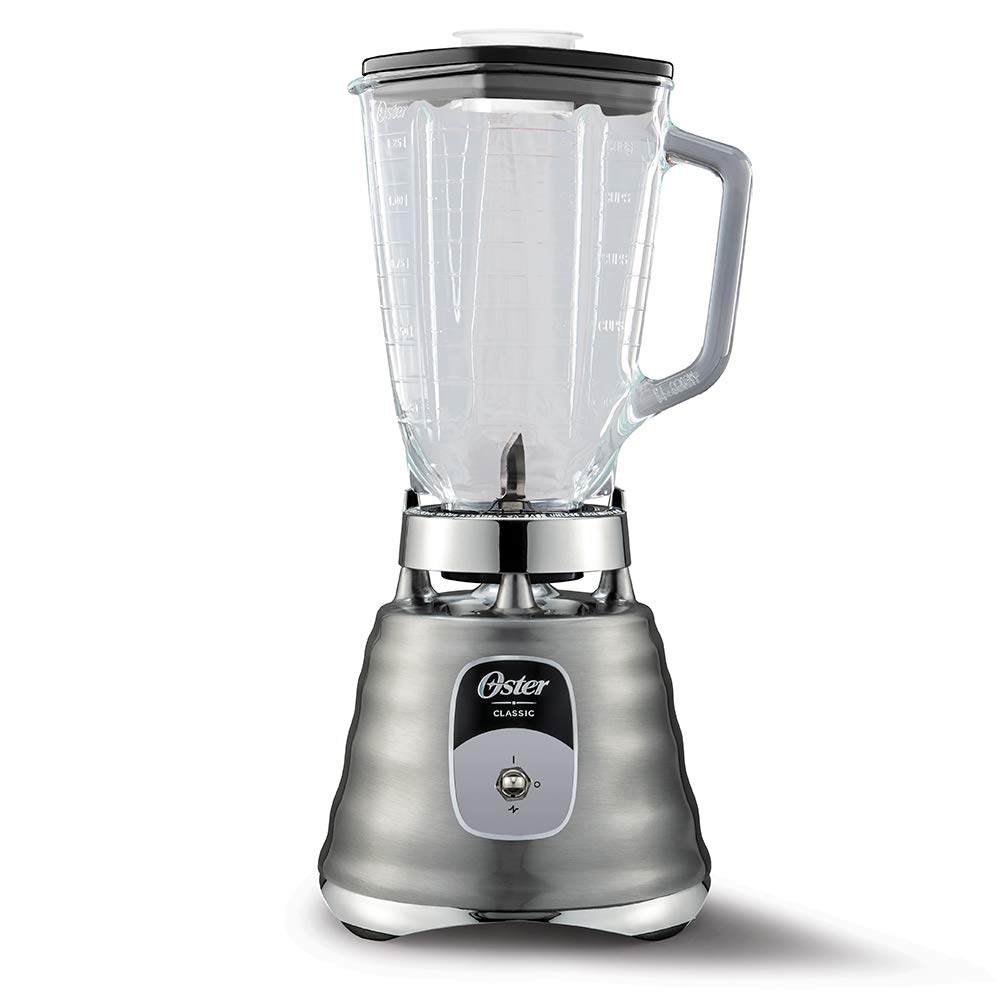 Oster® Licuadora clásica cromada 2 velocidades vaso de vidrio BLST4127013